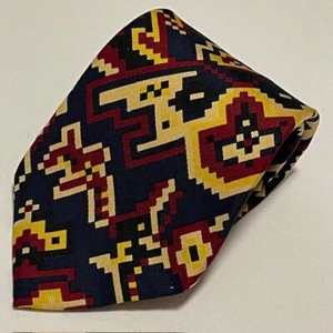 Turnbull & Asser Tie Striking Abstract Geometric Cool Pattern Eye Catching Silk - Picture 1 of 22