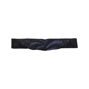 Vintage 1980s beaded black fabric deco belt. Size 12 - Picture 1 of 5