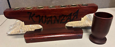 Solid Wood Stained Kwanzaa Kinara Candle Holder NEW