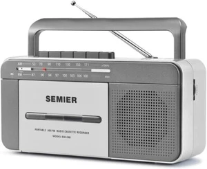 Portable Boombox Cassette Player/Recorder with AM/FM Radio Stereo - Semier - Picture 1 of 8