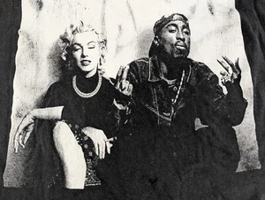 Women's Vintage Alstyle Tupac and Marilyn Monroe Black T-Shirt Tee Sz XL (Read) - Picture 1 of 10
