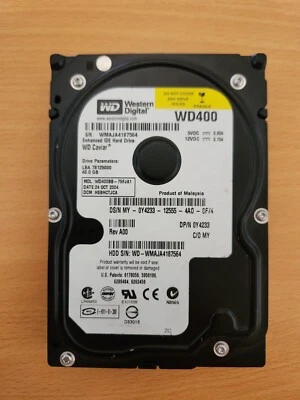 Western Digital Caviar WD400 40gb IDE Hard Disk Drive - Image 1 of 2