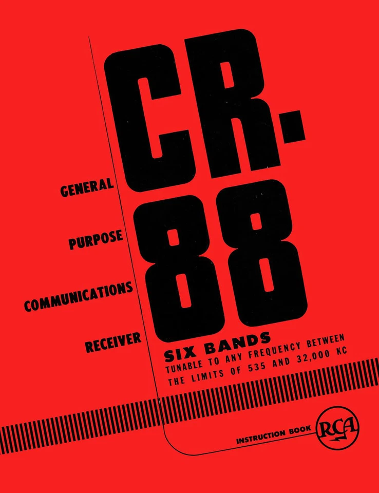 RCA CR88 CR-88 Communication Receiver Manual - Image 1 of 1