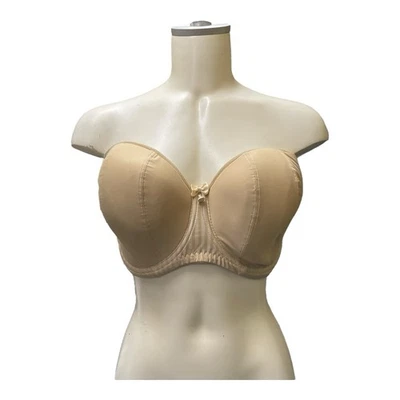Curvy Kate UK 32GG Luxe Sin Tirantes CA34371 Beige Desnudo Acolchado Con Aros Foto 1 de 4