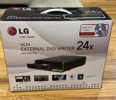 LG GE24NU40 Externo Super Multi DVD/CD Regravador USB 2.0 M-DISC 24x Usado Muito Bom Estado - Imagem 1 de 4