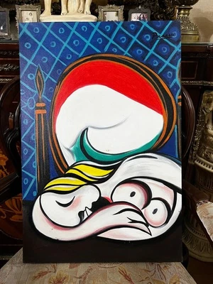 PABLO PICASSO - Increíble pintura al óleo - Lienzo hecho a mano - firmado - Con etiquetas Foto 1 de 4