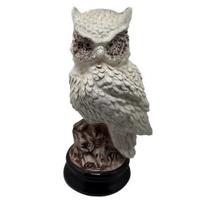 Vintage Ceramic Owl Figurine Statue Ornate Hand Painted Detailed 12” MCM Retro - Image 1 of 4