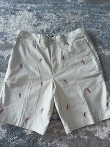 NWT Cremieux Beige Parrot Chino Shorts Size 33 - Picture 1 of 8