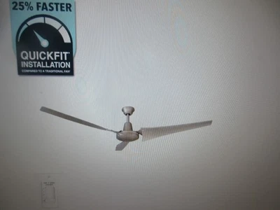 Hampton Bay Industrial 60 in. Indoor/Outdoor Brushed Steel Ceiling Fan - 52869 - Image 1 of 4