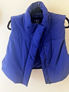 FREE PEOPLE FP MOVEMENT Blue IN' CROPPED PUFFER VEST JACKET SZ S - Picture 1 of 7
