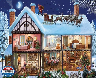 Rompecabezas Casa Navidad Montaña Blanca Rompecabezas Navidad 10 Foto 1 de 4