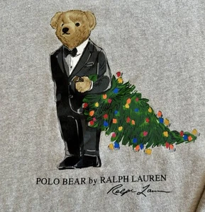Polo Ralph Lauren Teddy Bear Crewneck Boys Size L (14-16) Grey - Picture 1 of 5