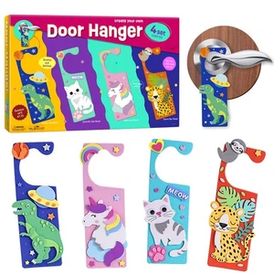 LAOESE Animals Door Hangers Craft Kit - 4 Set DIY Foam Door Knob Hanger Kit for - Picture 1 of 6