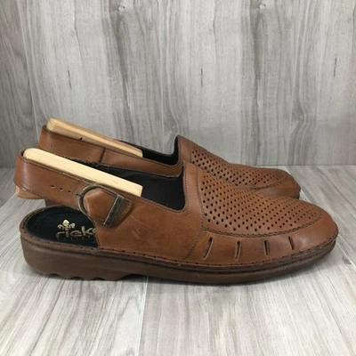 Sandalias Rieker Antiestrés Para Hombres 10.5 Marrón Cuero Hebilla Correa Zapatos Foto 1 de 4