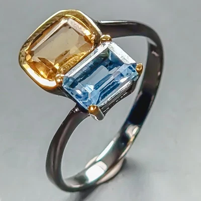 Joyería Bellas Artes Anillo Citrino Natural Plata de Ley 925 Talla 7.5/R444908 Foto 1 de 4