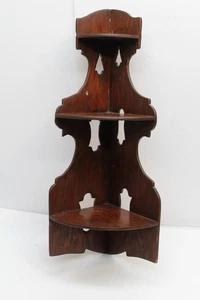 Vintage Holz Handarbeit Schmuck Schnick Knack Eckregal 21-1/2 Zoll hoch - Bild 1 von 6