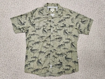 Cabelas Shirt Mens Green Pockets Vented Short Sleeve Fish Outdoor Size XL TG - Image 1 of 4