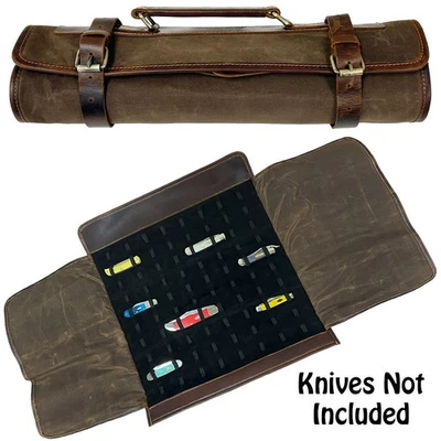 CASE XX KNIVES 20 X 18 CANVAS/LEATHER/SUEDE KNIFE ROLL #SOKCR002 - Image 1 of 2