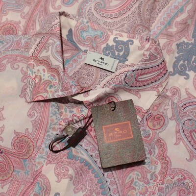 Etro NWT Whimsical Printed Dress Shirt Size 39 in Pink/Multicolor 100% Cotton - Image 1 of 4