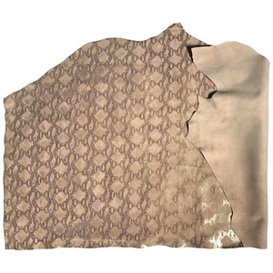 Pink Genuine Cowhide Leather Hides Silver Snakeskin Print Craft Fabric Material - Picture 1 of 5