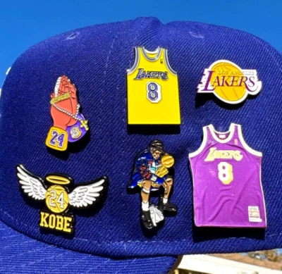LOS ANGELES LAKERS KOBE BRYANT HAT/CLOTHING METAL ENAMEL PINS - Image 1 of 4