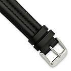 Gilden 18mm Black Double Pad Oilskin Leather Watch Band