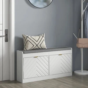 Slim Shoe Storage Bench with Seat Hallway Shoe Storage Rack Drawers for Entryway - Picture 1 of 12