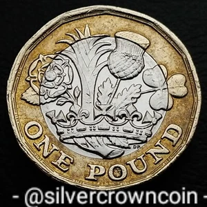UK Great Britain 1 Pound 2017. KM#1378. Bimetallic 1 Dollar coin. 5th portrait. - Picture 1 of 7