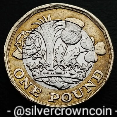 Great Britain 🇬🇧 UK 1 Pound 2017. KM#1378. Bimetallic 1 Dollar coin. 5th portr - Image 1 of 4