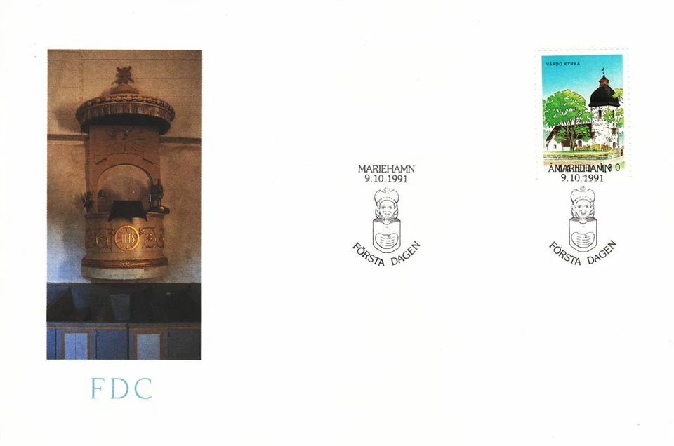 Iglesia Vardo Aland Island Finlandia Como Nueva FDC 1991 Foto 1 de 1