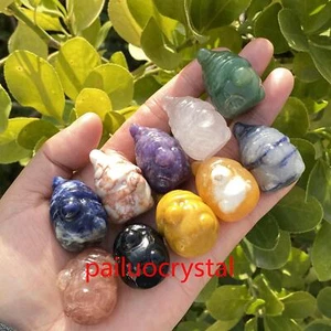 10pc Natural mixed Goblins Random Quartz Crystal Skull Carved Figurines Gem 1.4" - Bild 1 von 9