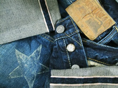 *LO ÚLTIMO DE COLECCIÓN Pantalones de mezclilla para hombre CAÑA DE AZÚCAR @ 501 RIBETE ESTRELLA 32x33 (ajuste 31x32) Foto 1 de 4