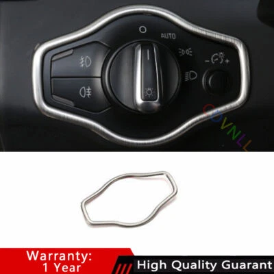 Fit For Audi A4 A5 2009-2016 Silver Titanium Headlight Button Frame Cover Trim - Image 1 of 4