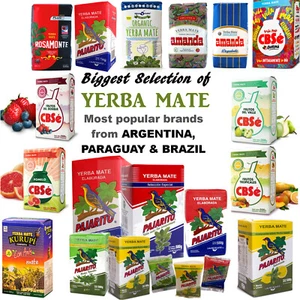 YERBA MATE TEA CBSe, Pajarito, Amanda, Kurupi, Guarana, Energy Booster 38+ Types - Picture 1 of 87