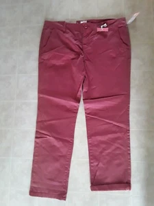 New Mossimo Dark Red Orange Stretch , Sz 17, Straight Hip Ankle Pants - Picture 1 of 4