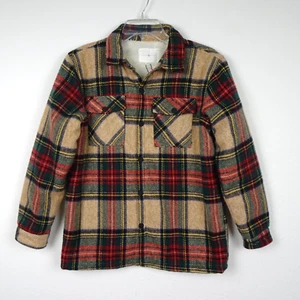 Scene & Heard Boy's Sherpa Jacket Shacket Size 14-16 Plaid Snap Front - Picture 1 of 8