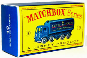 Matchbox Lesney No 10 FODEN SUGAR CONTAINER Empty Repro D style Box