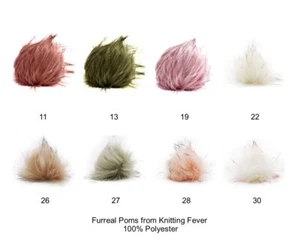 CLEARANCE: Fur Pom Poms by Knitting Fever Furreal; 9 colors - Picture 1 of 10