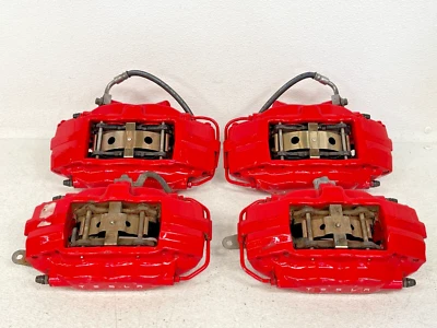 ⭐2012-2016 TESLA MODELO S F+R BREMBO PINZA DE FRENO JUEGO DE 4 SPORT ROJO OEM LOTE 2TP Foto 1 de 4