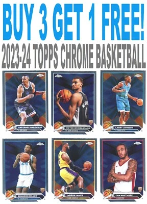 2023-24 Topps Chrome Basketball NBA (BUY 3 GET 1) You Pick/Complete Your Set - Image 1 of 3