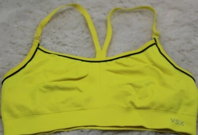 Sujetador deportivo Victoria's Secret "Supermodel Cami" ralladura de limón/tubo negro, mediano Foto 1 de 4