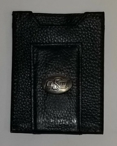 Oklahoma State Cowboys OSU Black Pebble Grain Front Pocket Wallet Cover