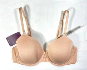 NWT Felina Women's 36B So Smooth Modal Everyday Demi T-Shirt Bra 220001 Beige - Picture 1 of 8