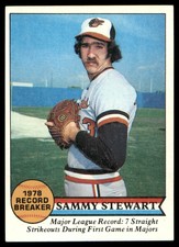 1979 Topps Sammy Stewart RB #206 Near Mint NM or Better Baltimore Orioles