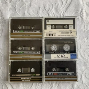 6 TDK audio cassette tapes Used 3 x SA-X C 90 1 x SA-X C60 2 x SA-C60 - Picture 1 of 6