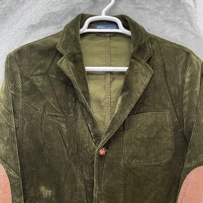 Polo Ralph Lauren Balzer Hombres 42L Chaqueta Informal Caza Parche Pana Abrigo Deportivo Foto 1 de 4