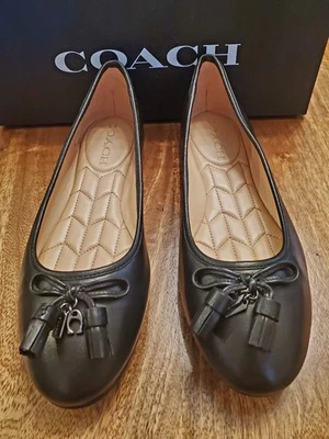 Zapatos planos de ballet Coach Benni de cuero para mujer talla 7 B - totalmente nuevos en caja Foto 1 de 4