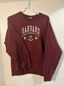 Vintage Harvard University Sweatshirt Sz Small Campus Maroon Pullover Crewneck - Picture 1 of 4