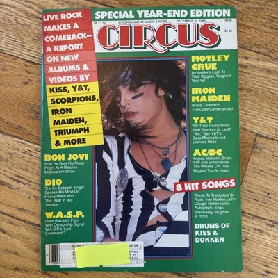 December 31, 1985 Circus Magazine - Motley Crue, Bon Jovi, + Iron Maiden Poster - Image 1 of 4