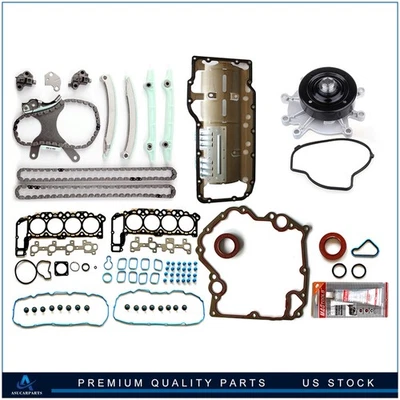 ✔For 02 Dodge Ram 1500 4.7L VIN"N" Timing Cover Gasket Oil Pan Gasket Water Pump - Image 1 of 4